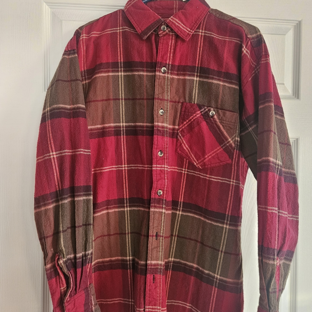 TC Red and Brown Plaid Casual Shirt
